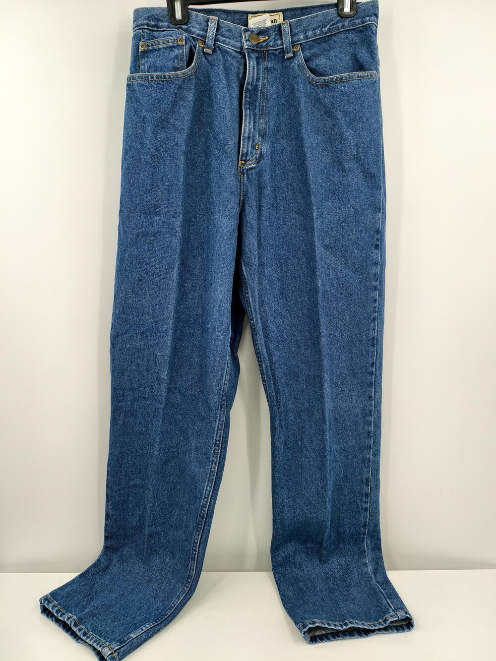 L.L. Bean Women's 12 Tall Blue Medium Wash Straight Relaxed Fit Denim Jeans